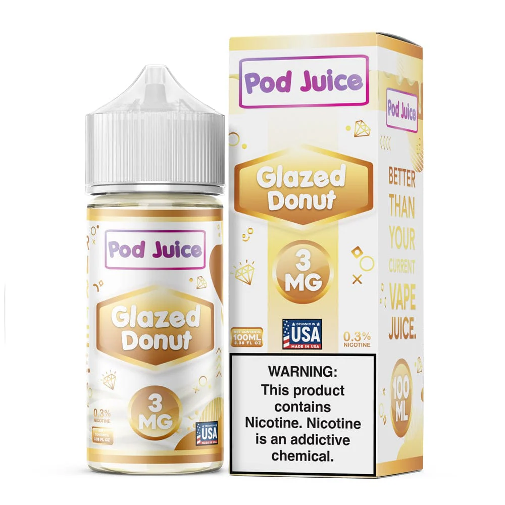 Glazed Donut Pod Juice 100mL Freebase Bottle - Sweet Glazed Bakery Donut Flavor