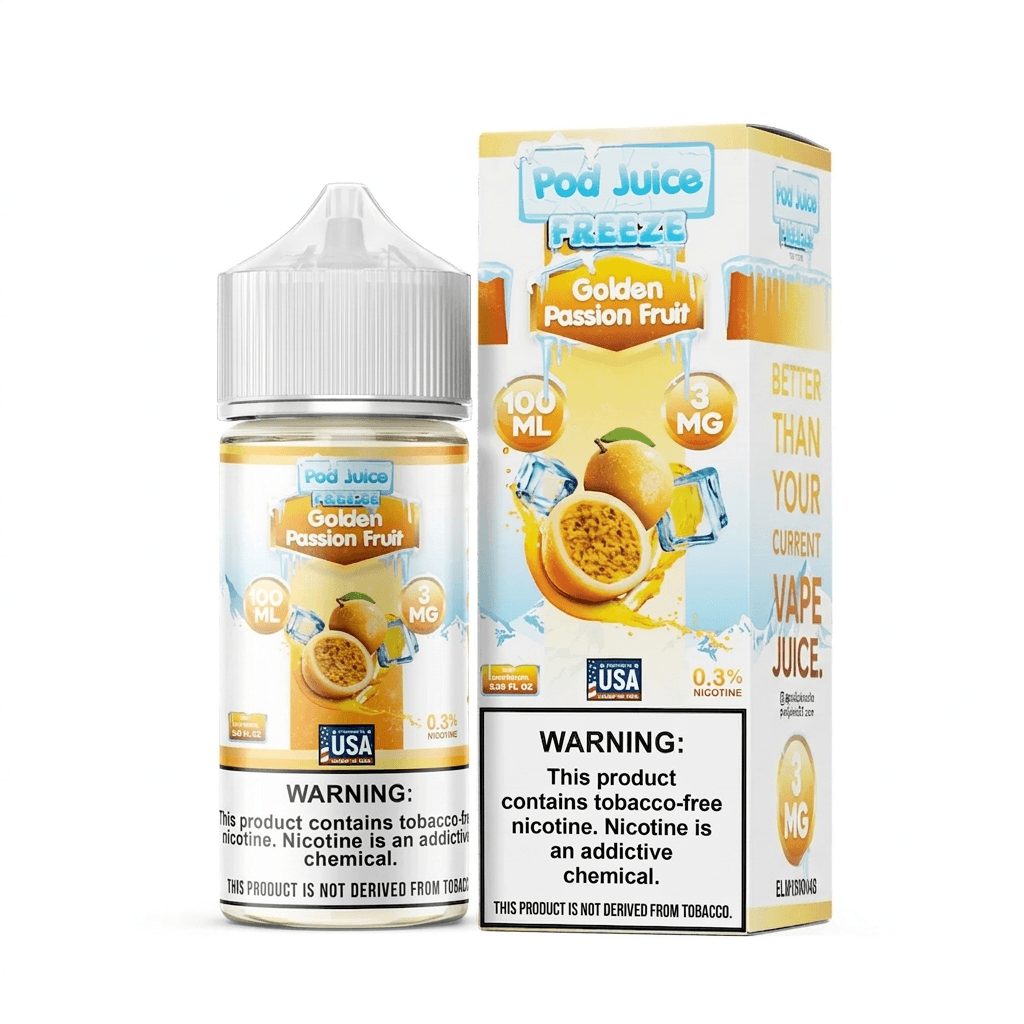 Golden Passionfruit Freeze Pod Juice 100mL Freebase Bottle - Chilled Exotic Passionfruit Flavor