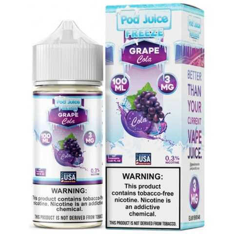 Grape Cola Freeze Pod Juice 100mL Freebase Bottle - Chilled Purple Grape Soda Flavor