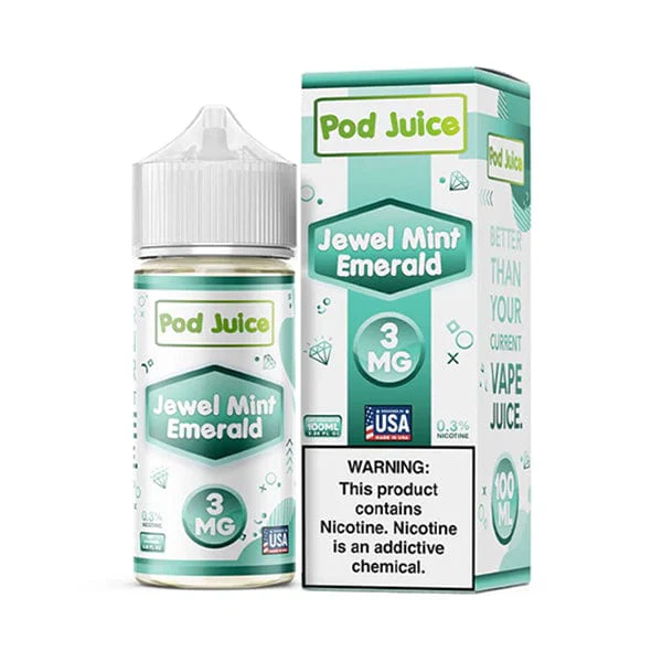 Jewel Mint Emerald Pod Juice 100mL Jewel Mint Emerald Pod Juice 100mL Freebase Bottle - Extra Icy Green Menthol Flavor