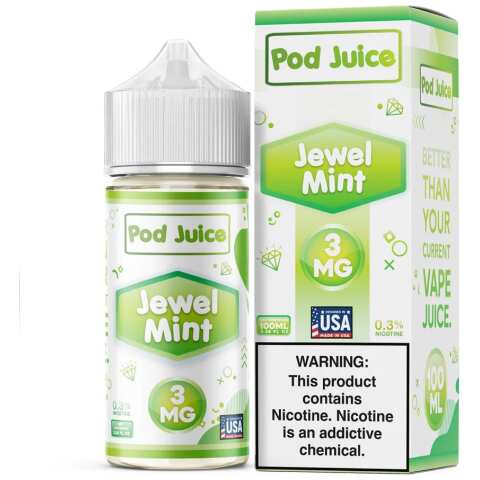 Jewel Mint Pod Juice 100mL Freebase Bottle - Pure Cool Menthol Flavor