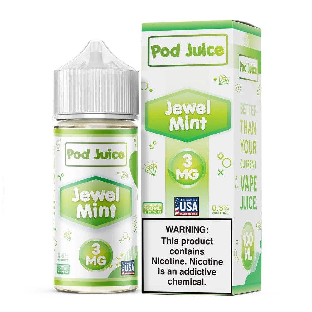 Jewel Mint Pod Juice 100mL Freebase Bottle - Pure Cool Menthol Flavor