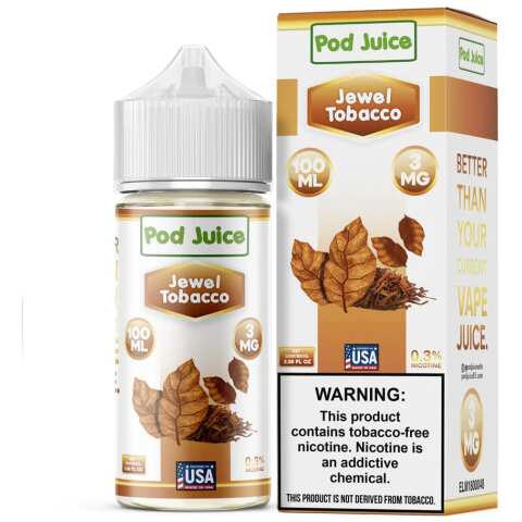 Jewel Tobacco Pod Juice 100mL Freebase Bottle - Smooth Light Virginia Tobacco Flavor