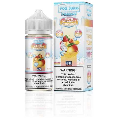 Mango Strawberry Dragonfruit Freeze Pod Juice 100mL Freebase Bottle - Chilled Exotic Fruit Medley