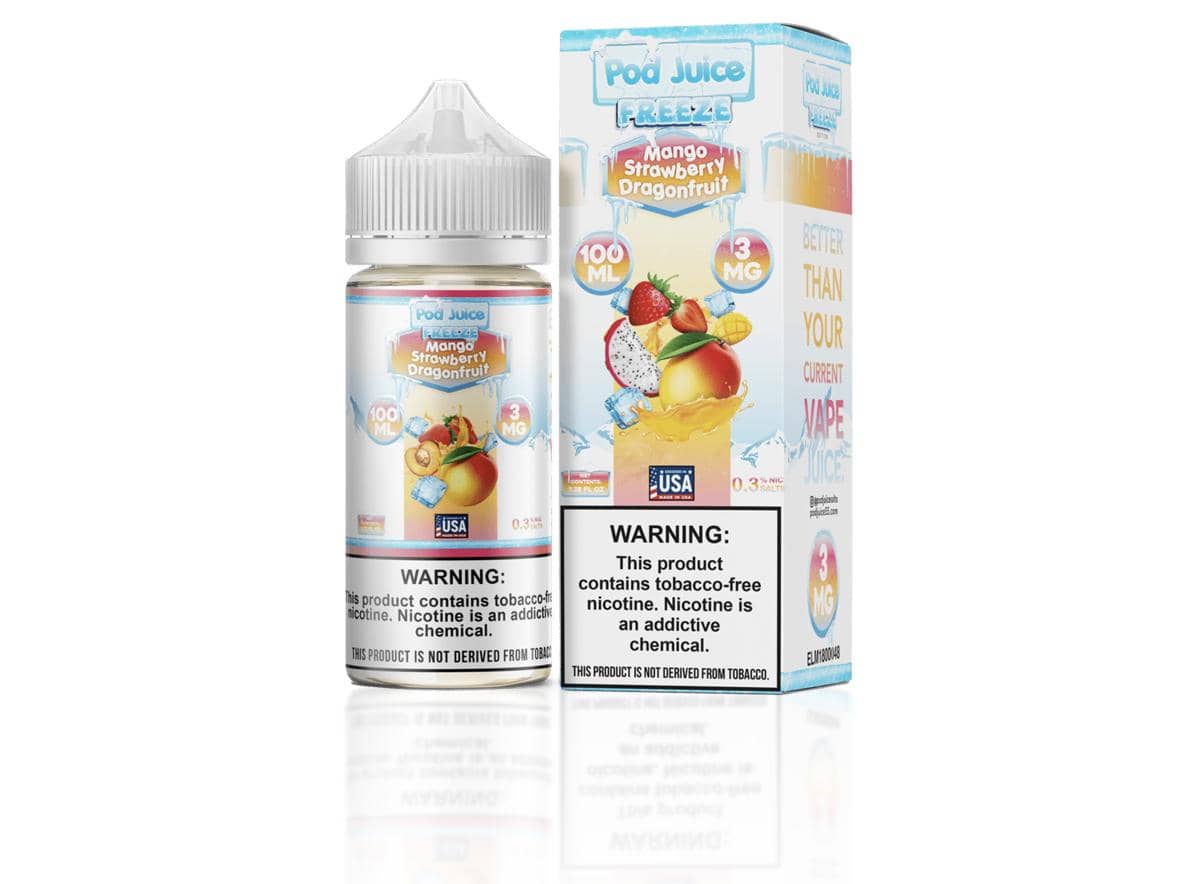 Mango Strawberry Dragonfruit Freeze Pod Juice 100mL Freebase Bottle - Chilled Exotic Fruit Medley