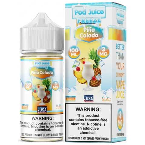 Pina Colada Freeze Pod Juice 100mL Freebase Bottle - Chilled Pineapple & Coconut Flavor