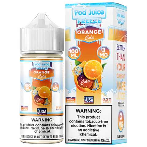 Orange Cola Freeze Pod Juice 100mL Freebase Bottle - Chilled Orange Soda & Cola Flavor