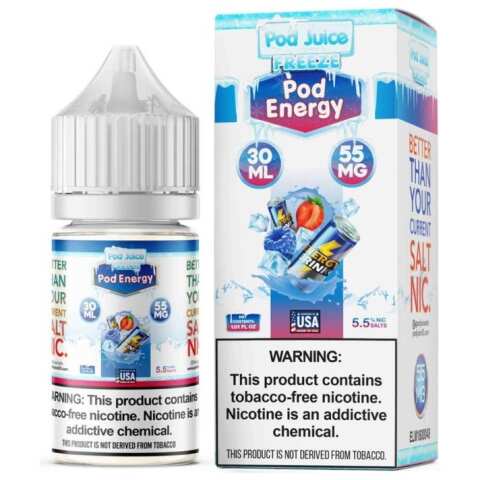 Pod Energy Freeze Pod Juice 100mL Freebase Bottle - Chilled Energy Drink Flavor