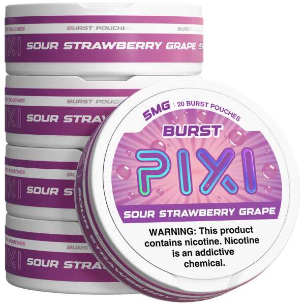 Sour Strawberry Grape Pixi Burst Nicotine Pouches
