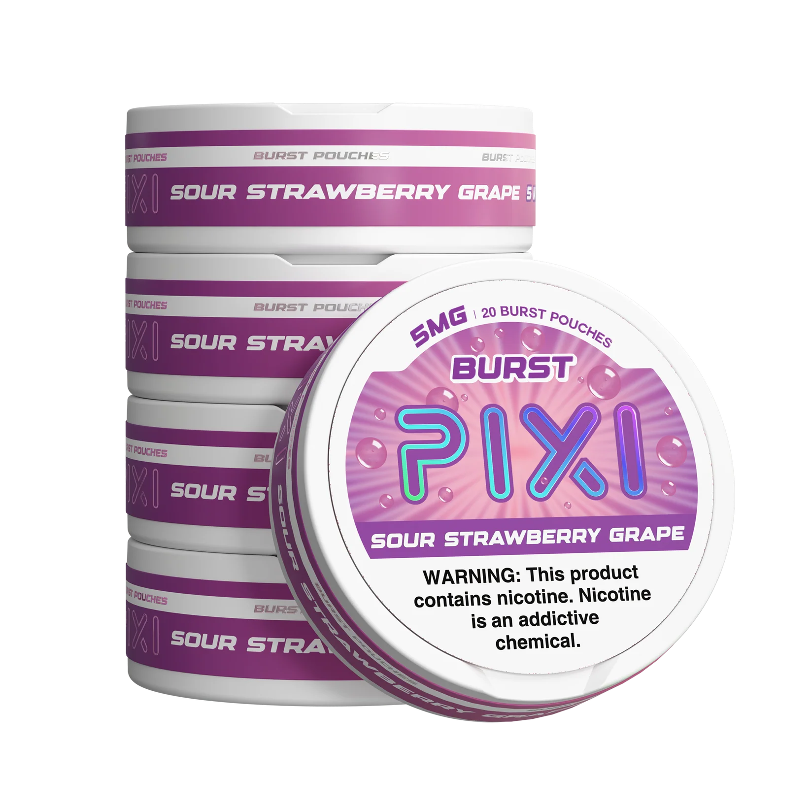 Sour Strawberry Grape Pixi Burst Nicotine Pouches