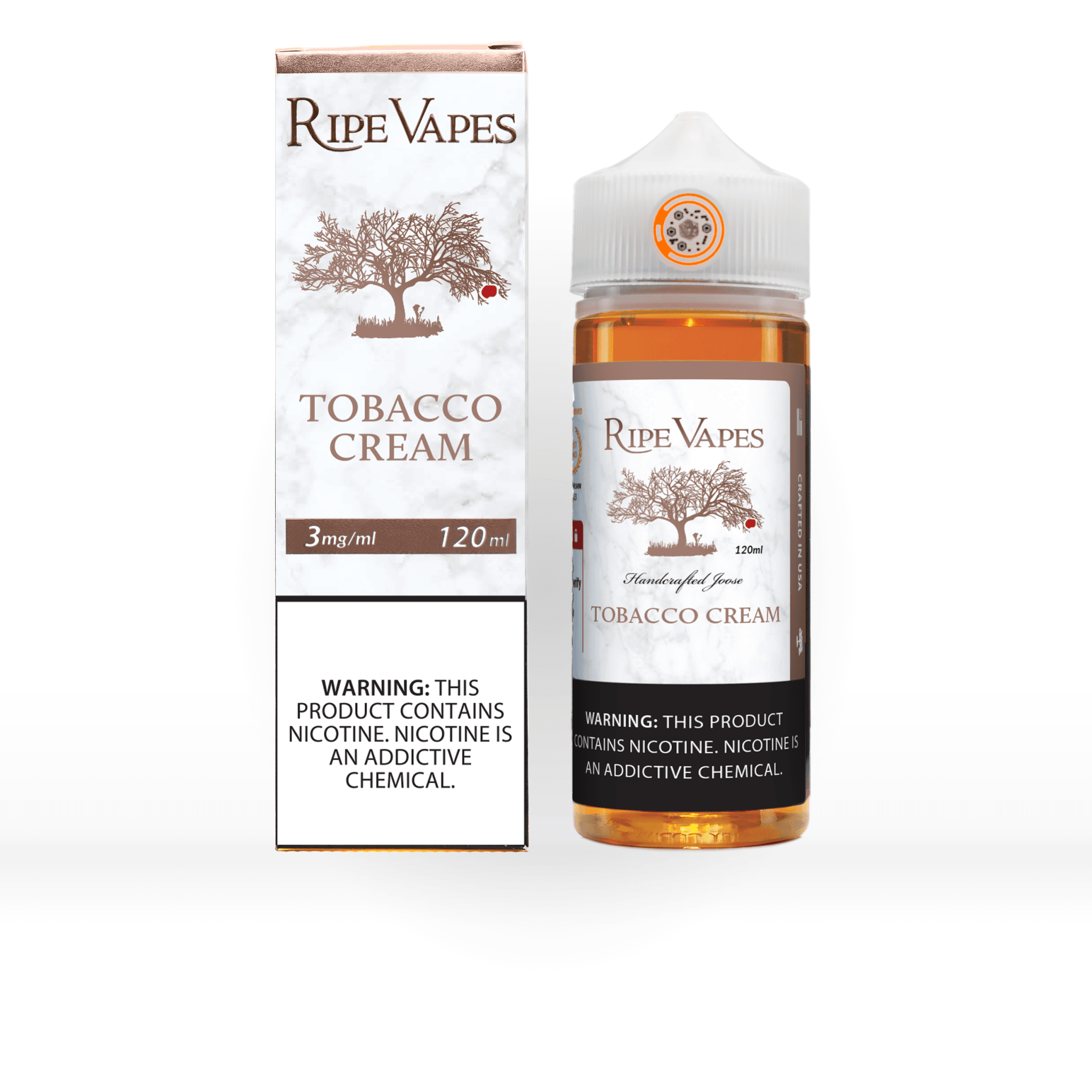 Tobacco Cream Ripe Vapes 120mL e-liquid bottle