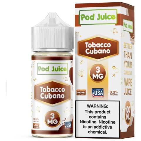 Tobacco Cubano Pod Juice 100mL Freebase Bottle - Rich Bold Cuban Tobacco Flavor