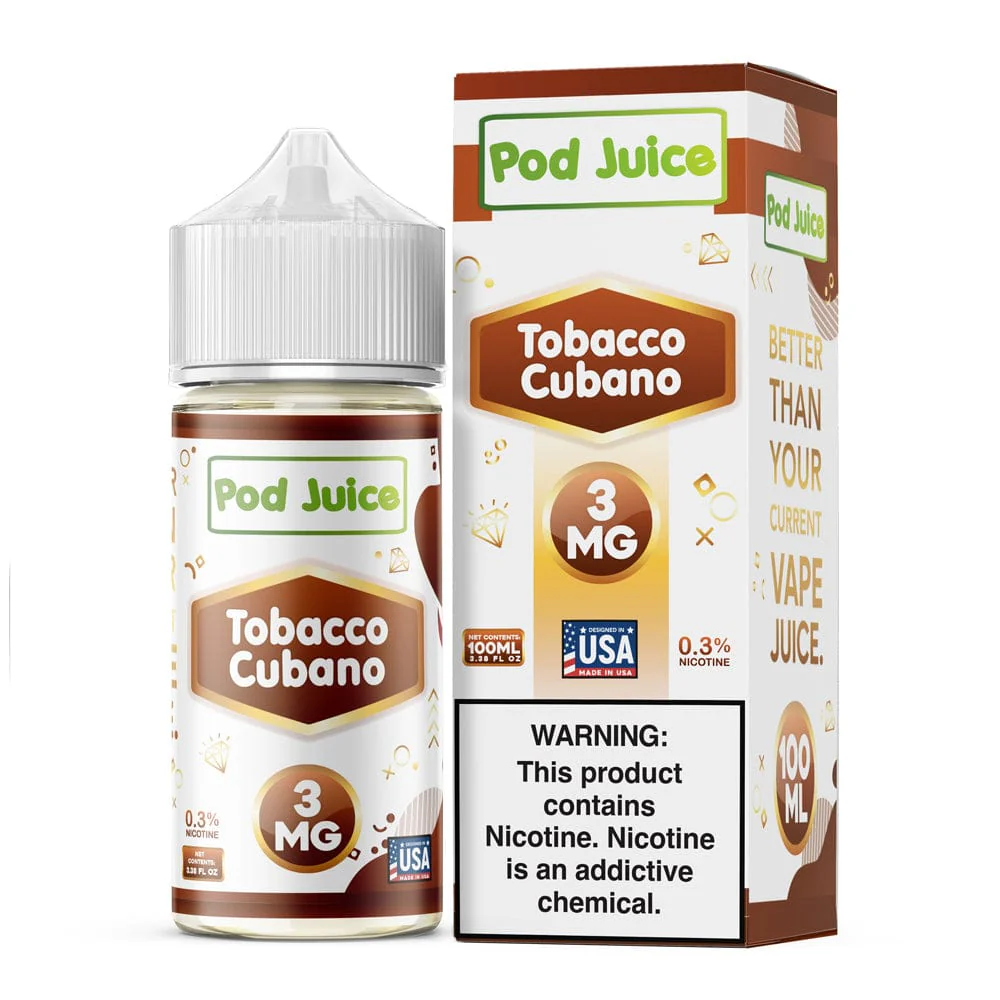 Tobacco Cubano Pod Juice 100mL Tobacco Cubano Pod Juice 100mL Freebase Bottle - Rich Bold Cuban Tobacco Flavor