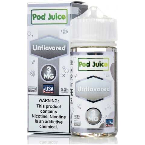 Unflavored Pod Juice 100mL Freebase Bottle - Pure Crystal Clear E-liquid
