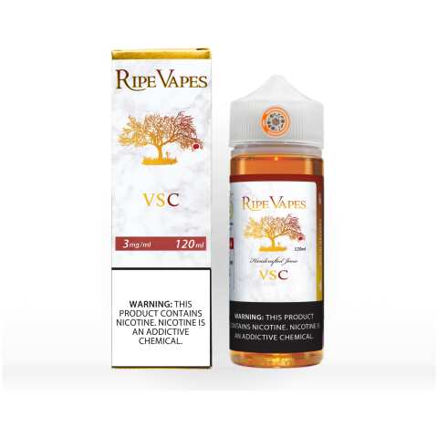 VSC Ripe Vapes 120mL E-Liquid Bottle - Vanilla Sweet Caramel and Custard Flavor