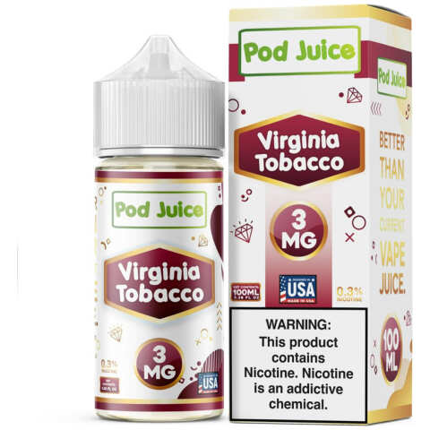 Virginia Tobacco Pod Juice 100mL Freebase Bottle - Smooth Classic American Tobacco Flavor