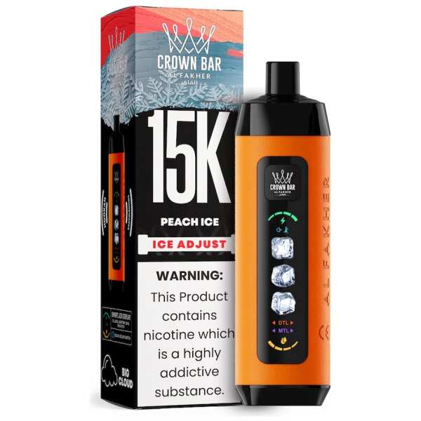 Peach Ice Al Fakher Crown Bar Ice Adjust 15K disposable vape