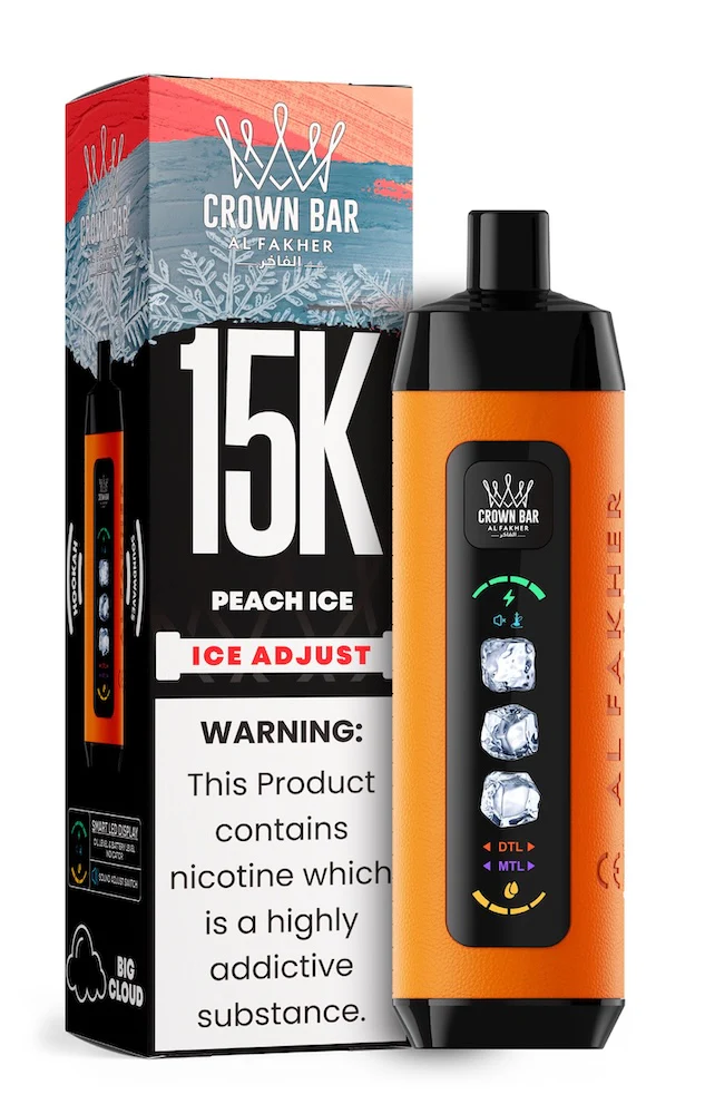 Peach Ice Al Fakher Crown Bar Ice Adjust 15K disposable vape