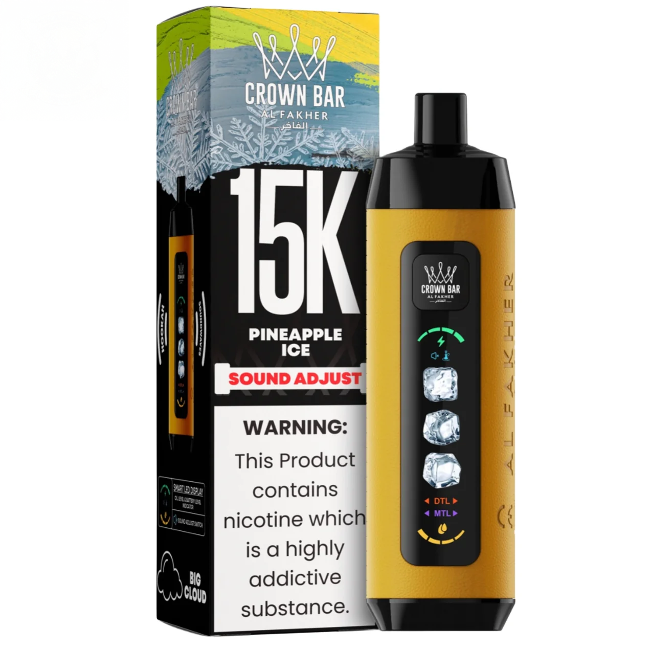 Pineapple Ice Al Fakher Crown Bar Ice Adjust 15K Disposable vape