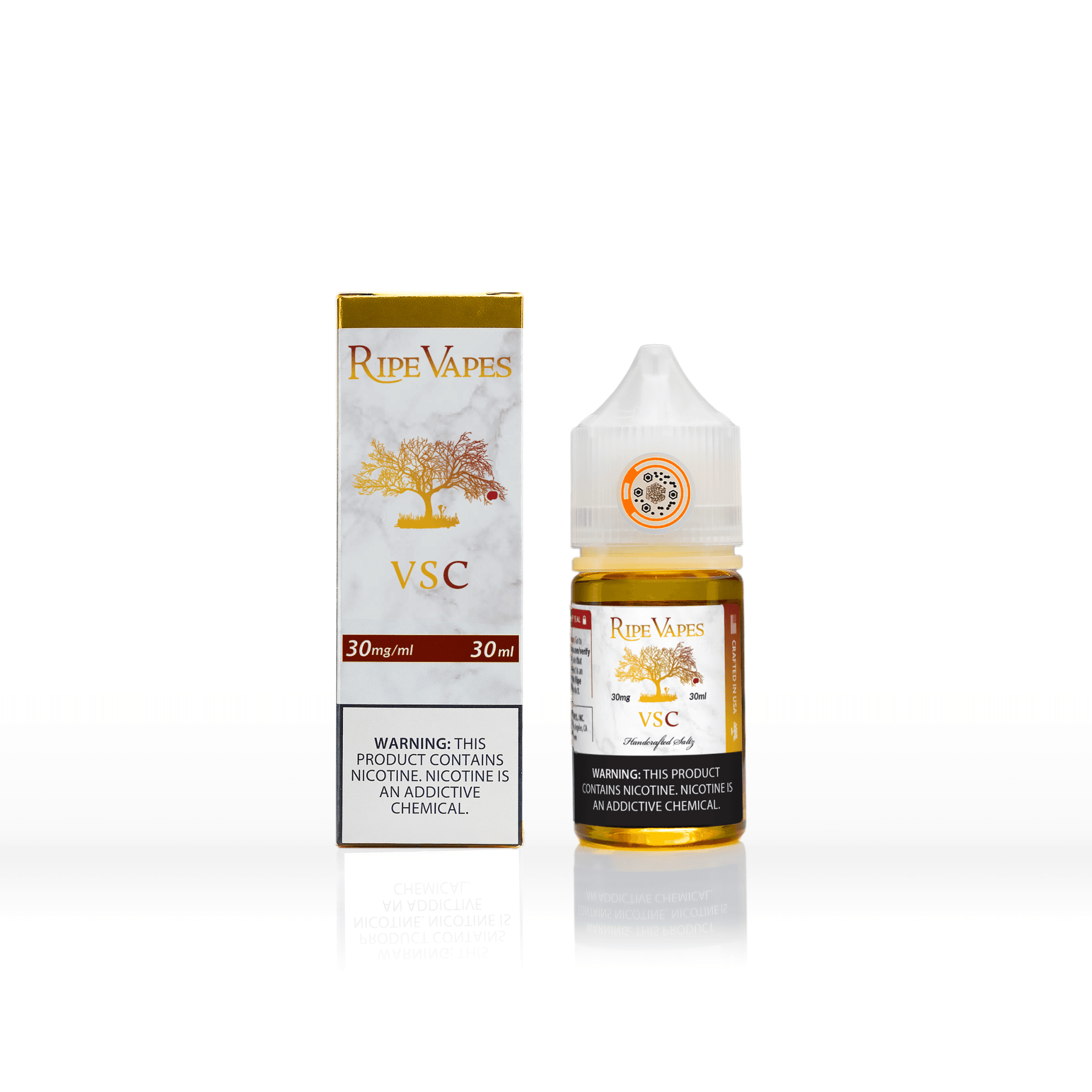 VSC Ripe Vapes 30mL - Salt Nic Bottle - Vanilla Sweet Caramel Dessert Flavor