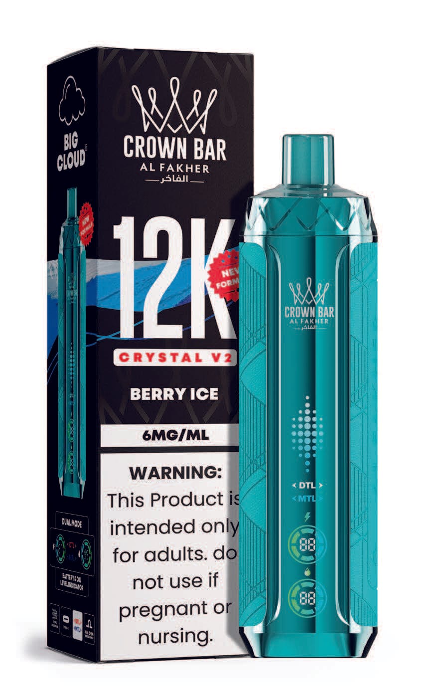Berry Ice Al Fakher Crown Bar Crystal V2 12K Disposable Vape