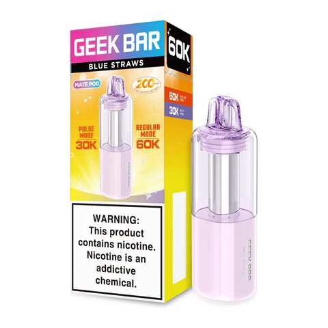 Blue Straws Geek Bar Mate Pod 60K
