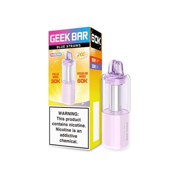 Blue Straws Geek Bar Mate Pod 60K