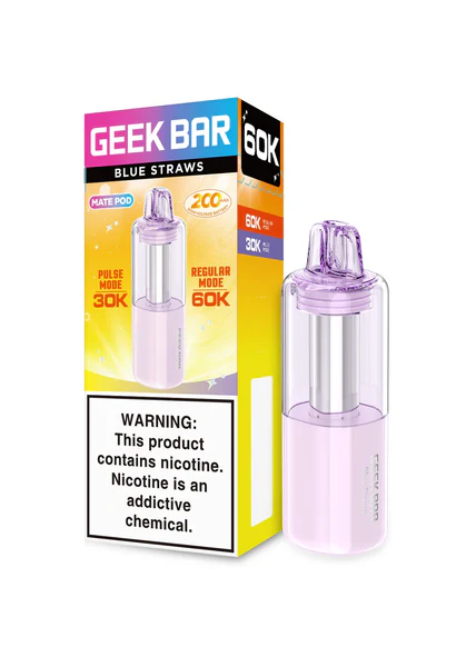 Blue Straws Geek Bar Mate Pod 60K