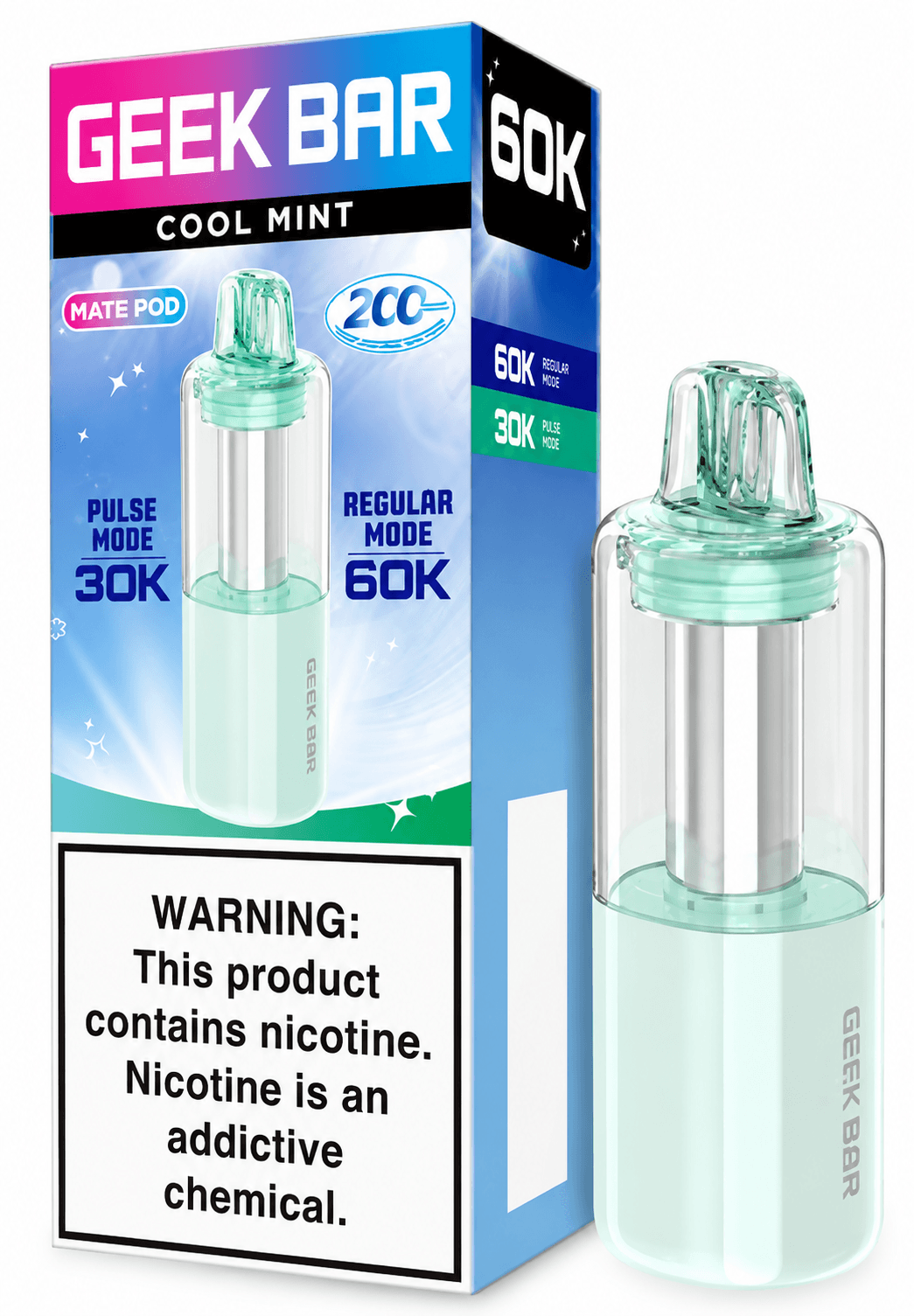 Cool Mint Geek Bar Mate pod 60K Cool Mint Geek Bar Mate Pod 60K
