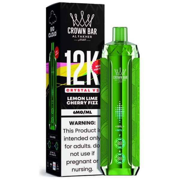 Lemon Lime Cherry Fizz Al Fakher Crown Bar Crystal V2 12K