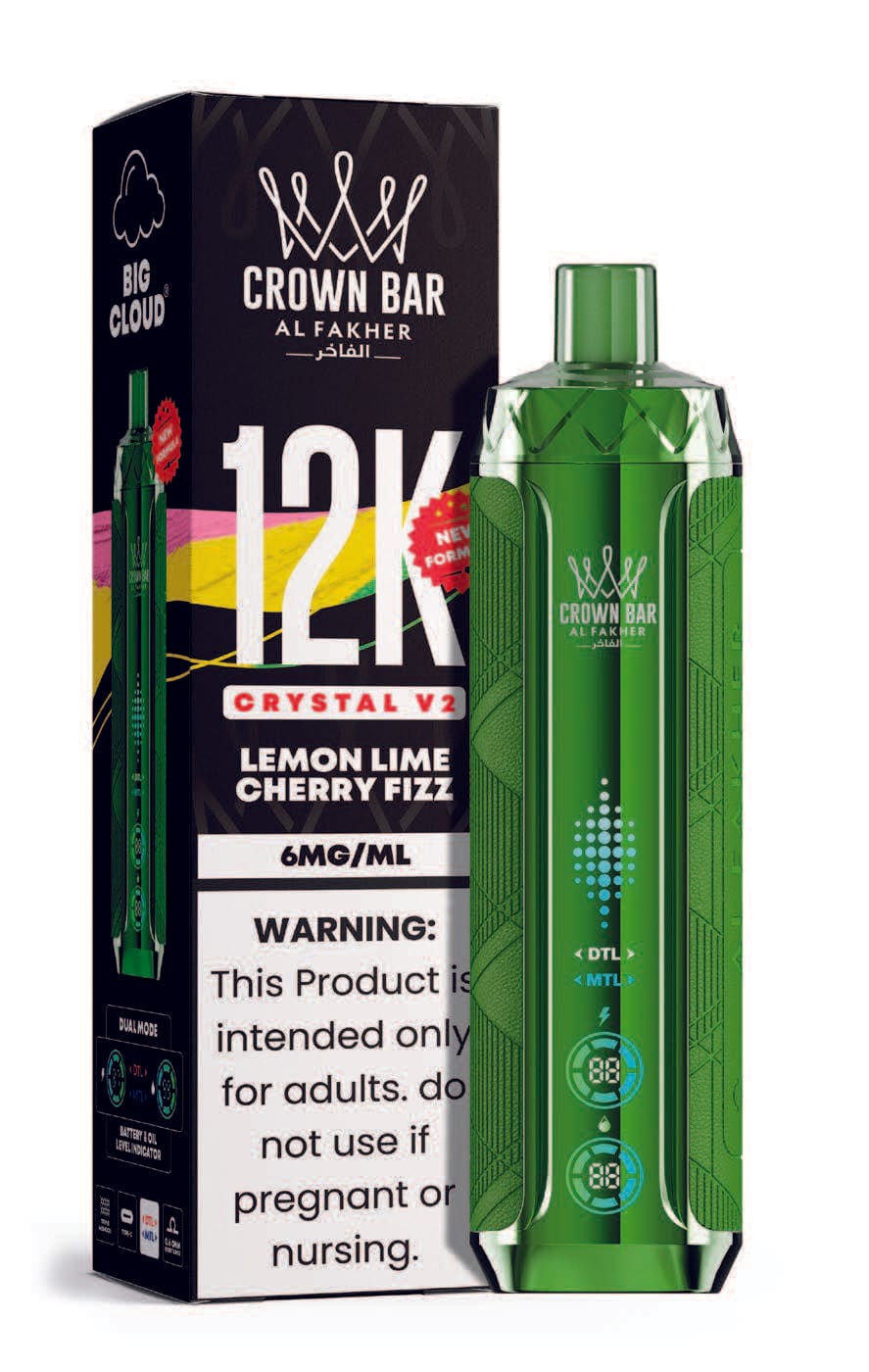 Lemon Lime Cherry Fizz Al Fakher Crown Bar Crystal V2 12K