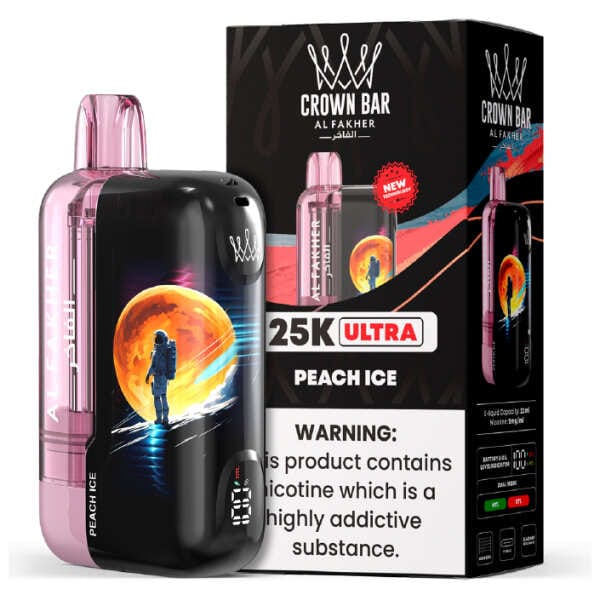 Peach Ice Al Fakher Crown Bar Ultra 25K Disposable Vape
