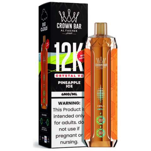 Pineapple Ice Al Fakher Crown Bar Crystal V2 12K Disposable Vape