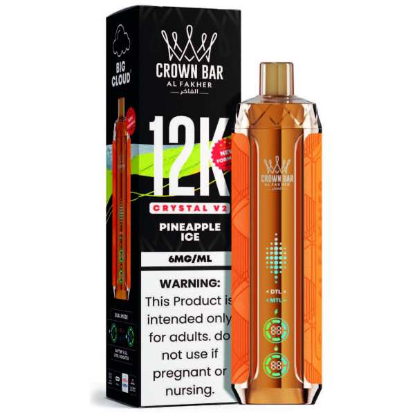 Pineapple Ice Al Fakher Crown Bar Crystal V2 12K Disposable Vape