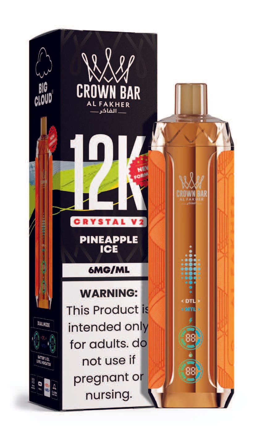 Pineapple Ice Al Fakher Crown Bar Crystal V2 12K Disposable Vape