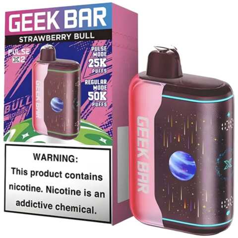 Strawberry Bull Geek Bar Pulse X2 50K Disposable Vape
