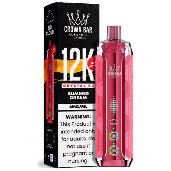 Summer Dream Al Fakher Crown Bar Crystal V2 12K Disposable Vape