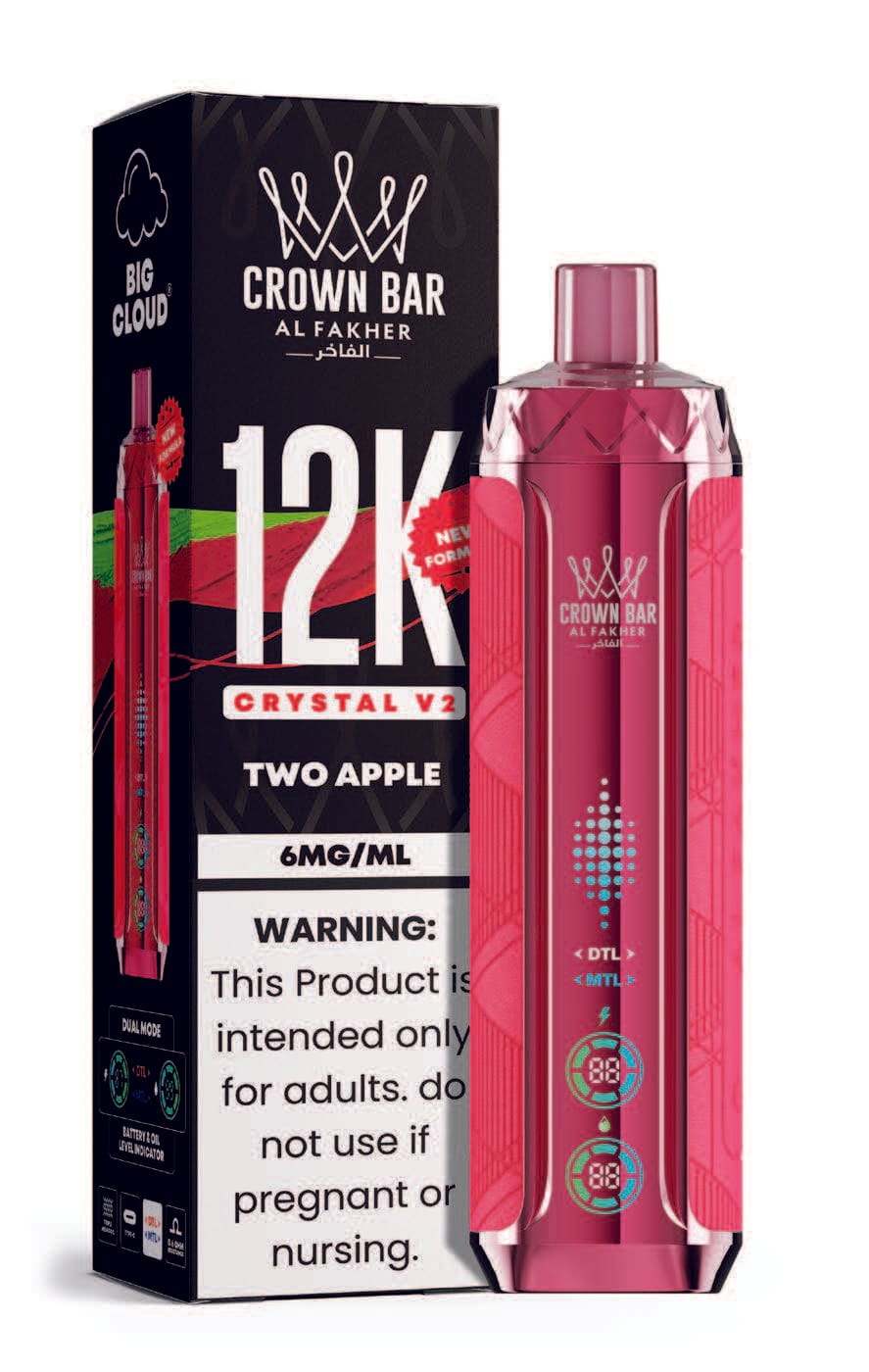 Two Apple Al Fakher Crown Bar Crystal V2 12K