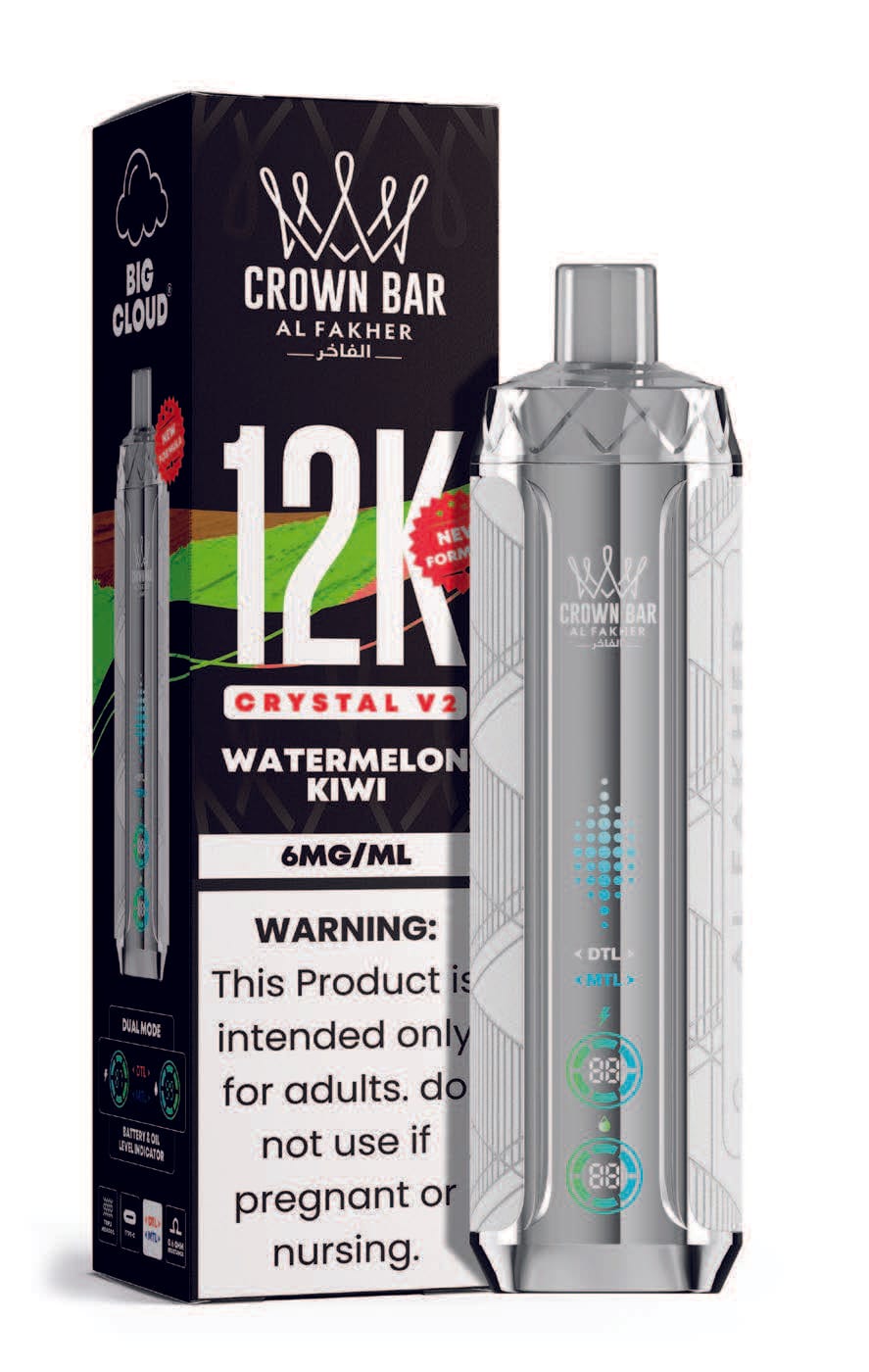 Watermelon Kiwi Al Fakher Crown Bar Crystal V2 12K Watermelon Kiwi Al Fakher Crown Bar Crystal V2 12K