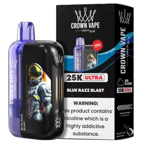 Blue Razz Blast Al Fakher Crown Bar Ultra 25K Disposable Vape