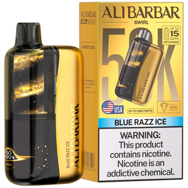 Blue Razz Ice Alibarbar Swirl 50K Disposable Vape