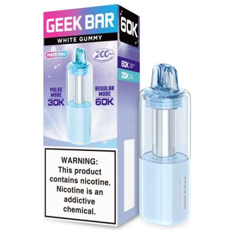 White Gummy Geek Bar Mate Pod 60K Replacement Pod