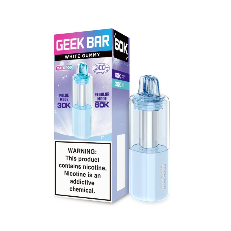 White Gummy Geek Bar Mate Pod 60K Replacement Pod