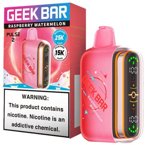Raspberry Watermelon Geek Bar Pulse 2 25K Disposable Vape