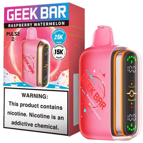 Raspberry Watermelon Geek Bar Pulse 2 25K Disposable Vape