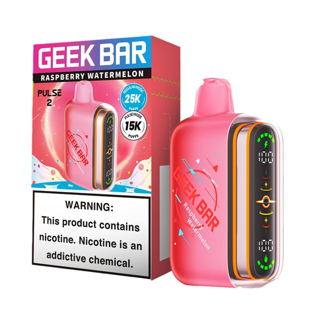 Raspberry Watermelon Geek Bar Pulse 2 25K Disposable Vape