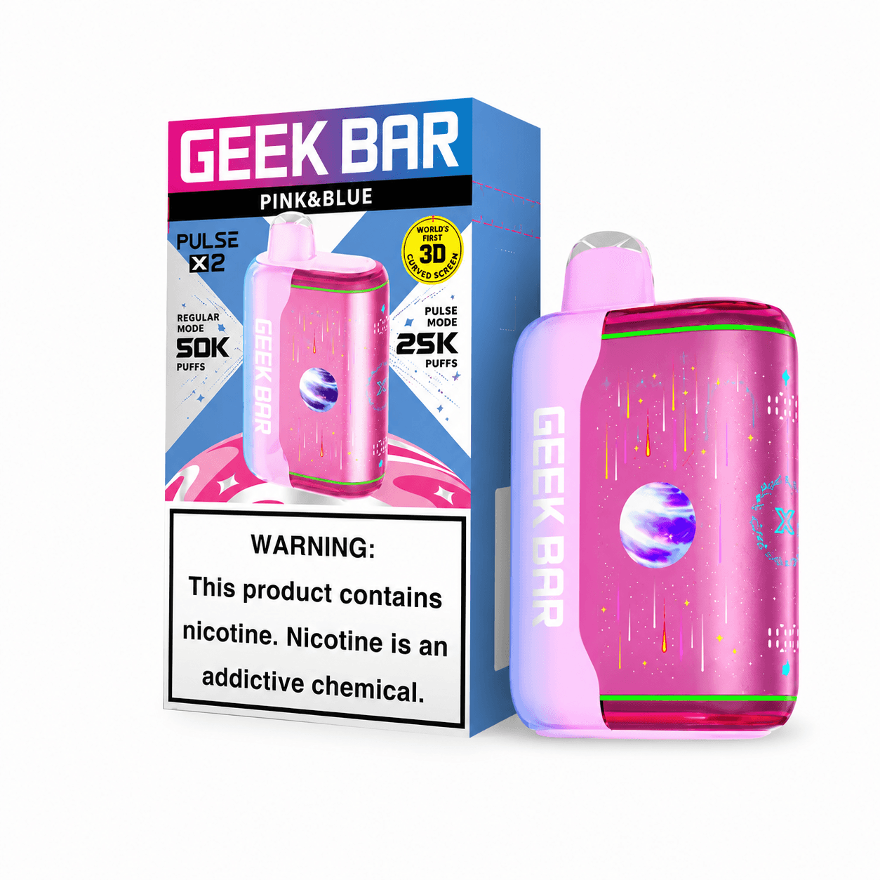 Pink & Blue Geek Bar Pulse X2 50K