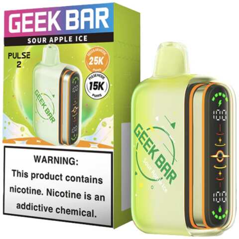 Sour Apple Ice Geek Bar Pulse 2 25K Disposable Vape