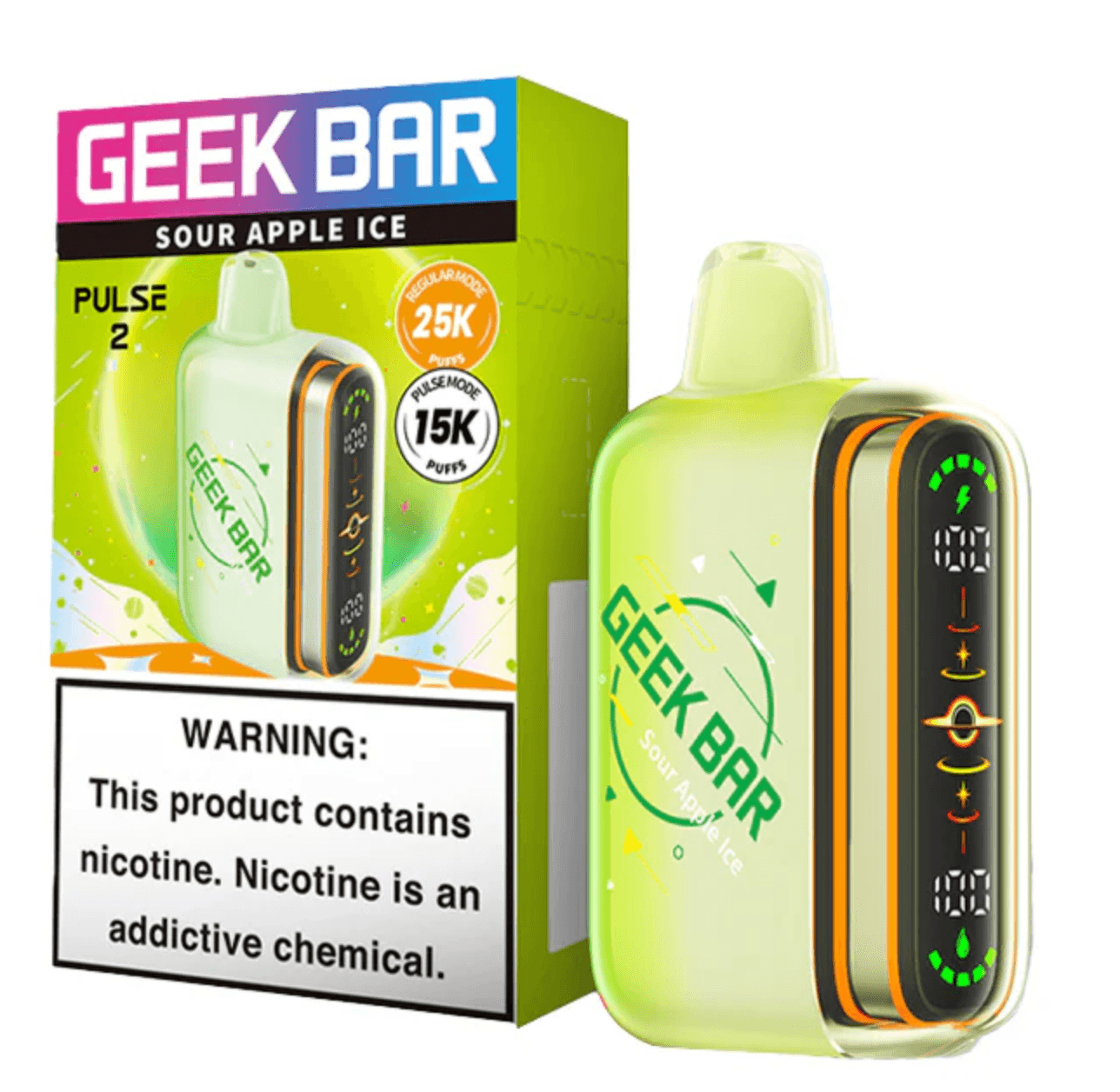 Sour Apple Ice Geek Bar Pulse 2 25K Disposable Vape
