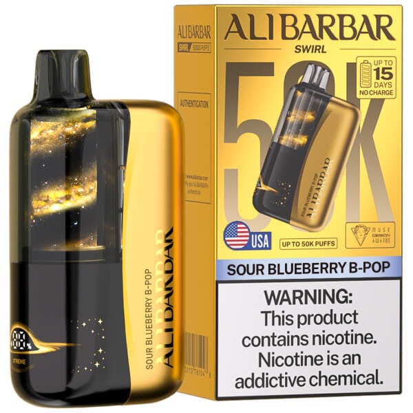Sour Blueberry B-Pop Alibarbar Swirl 50K Disposable Vape